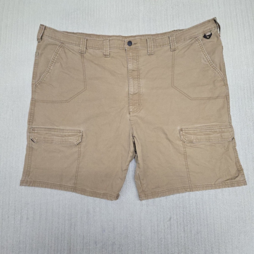 Wrangler Cargo Shorts Mens 48 Beige Canvas Stretch 11 Inseam Pockets Casual